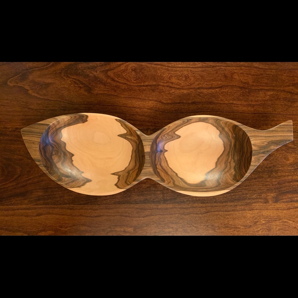 Unique Wooden Bowl with Handle.